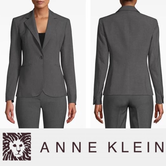 Anne Klein Notch Collar One Button Blazer - Picture 2 of 6